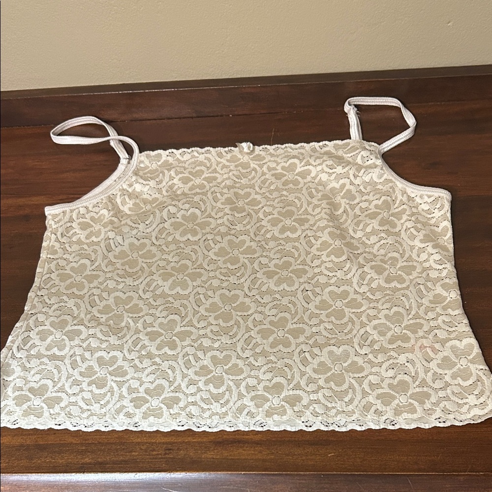 Vintage 90s Eva Cervantes cream nylon strap night wear set - Picture 4 of 13